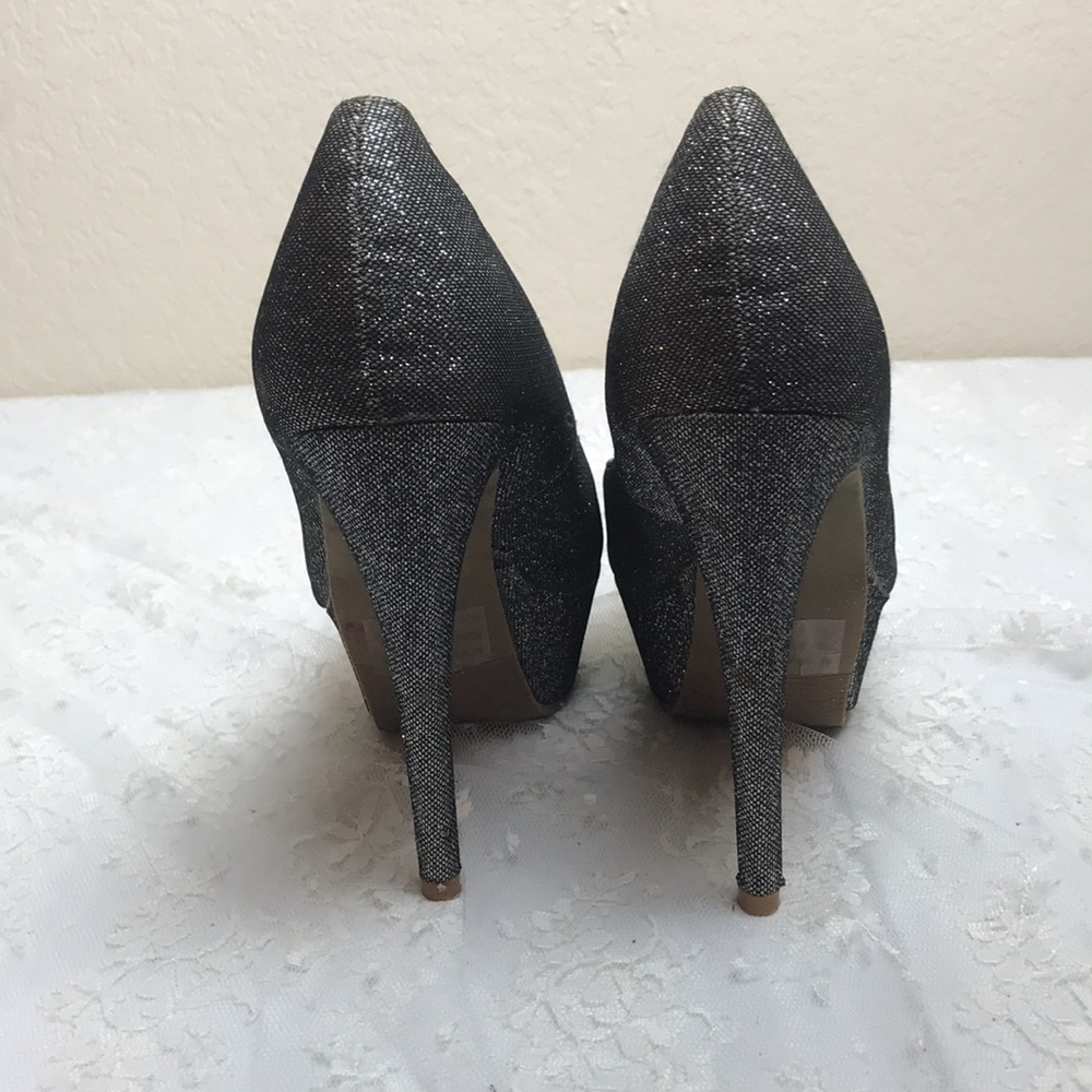 Dva Lounge Silver Sparkling Heels Size 8 View 3